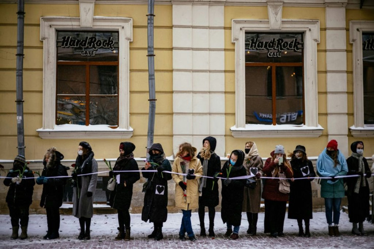 This kind of protest, relatively new to Russia, is similar to the human chains formed by female activists in neighbouring Belarus