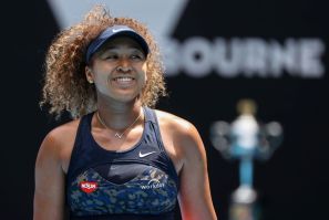 Eyes on the trophy: Naomi Osaka is all smiles on Tuesday after beating Hsieh Su-wei to reach the Australian Open semi-finals