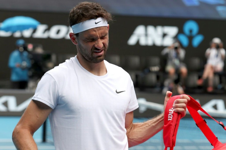 Dimitrov looked in pain as he left the court
