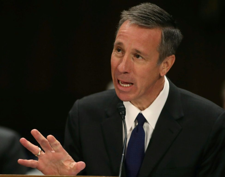 Arne Sorenson, CEO of Marriott International, is seen at a 2019 congressional hearing. Sorenson died this week after a battle with pancreatic cancer