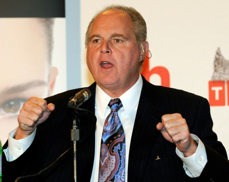Limbaugh, pictured on January 27, 2010, was accused by his detractors of making public life and political discourse more toxic