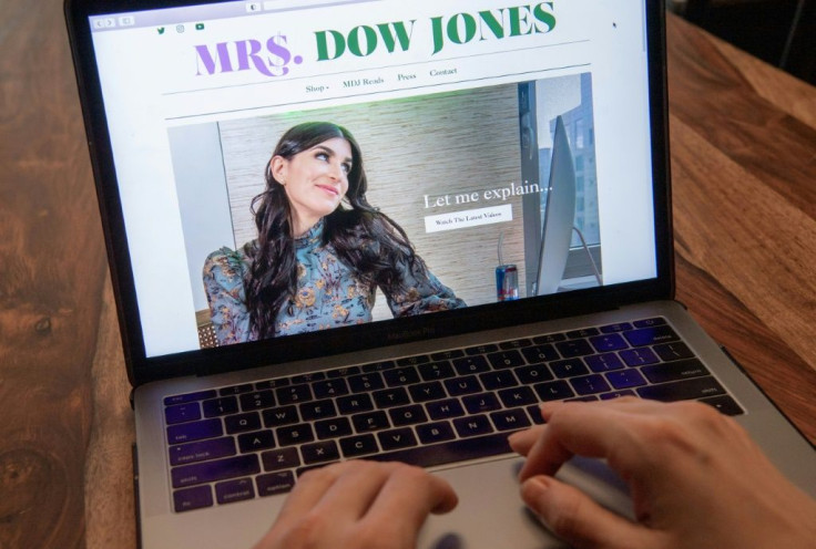 Haley Sacks' Mrs Dow Jones website, where she dishes out financial tips