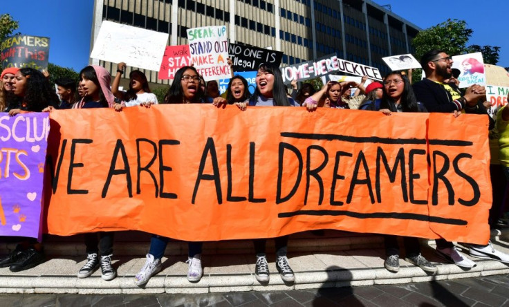 Demonstrators protest in support of undocumented immigrants in Los Angeles in November 2019