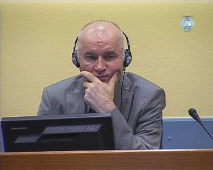 Frame grab of former Bosnian Serb military commander Mladic appearing in court in the Hague