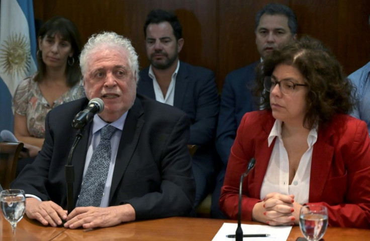 Argentina's Health Minister Gines Gonzalez Garcia (left) has been asked to resign by President Alberto Fernandez after it emerged that friends of his had skipped the line for a Covid-19 vaccine