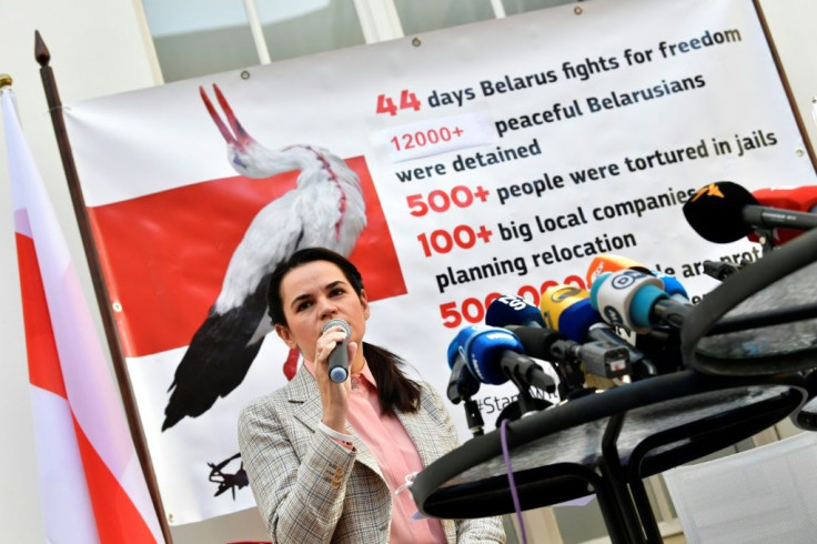Tikhanovskaya is currently living in exile in Lithuania