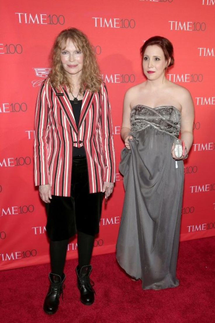 Mia Farrow (L) and Dylan Farrow at an appearance in New York in April 2016; Dylan Farrow has accused stepfather Woody Allen of sexually abusing her when she was only seven