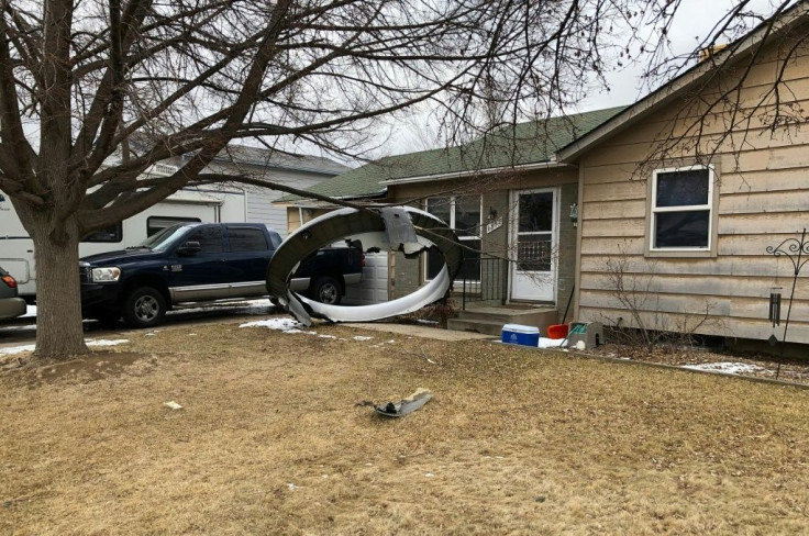 Debris from a United Airlines plane's failed engine landed in a yard in Broomfield, Colorado, outside Denver, on February 20, 2021