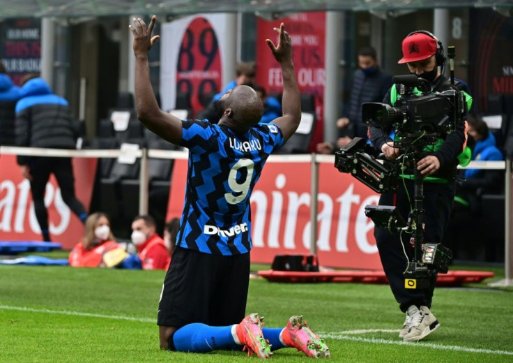 Inter forward Romelu Lukaku scored in his fourth consecutive Serie A Milan derby.