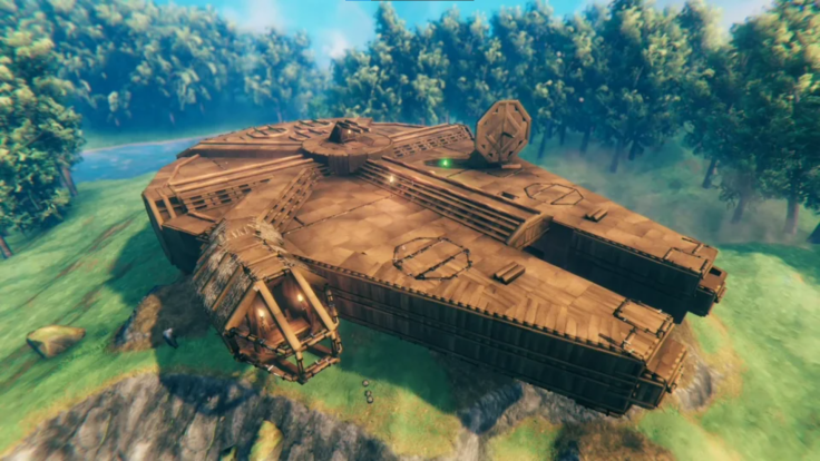 The Millennium Falcon recreated in Valheim