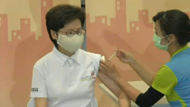 Hong Kong leader Carrie Lam gets Chinese Covid-19 vaccine