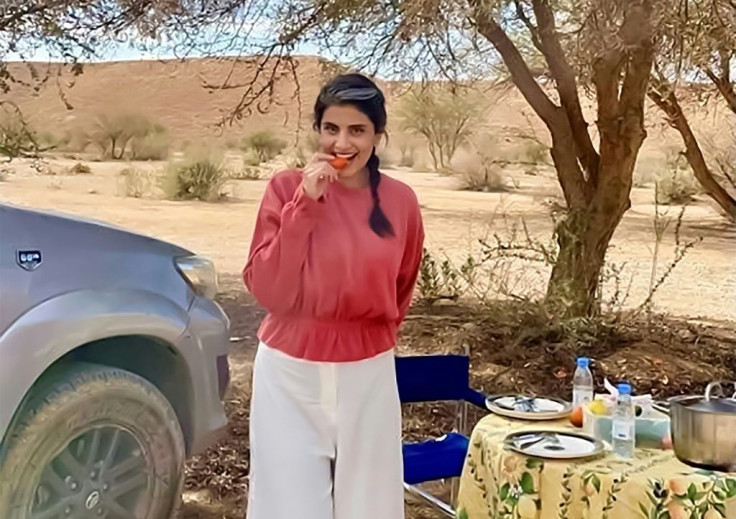 Activist Loujain al-Hathloul at an undisclosed location in Saudi Arabia, days after her release from detention