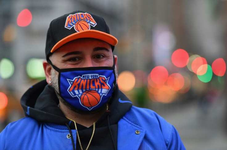 New York Knicks superfan Anthony Donahue before the Knicks' game against Golden State Warriors at Madison Square Garden on February 23, 2021