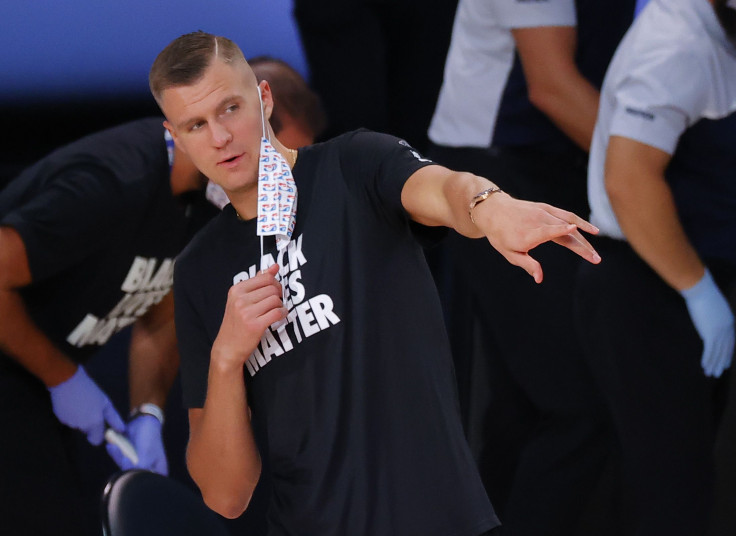 Kristaps Porzingis #6 of the Dallas Mavericks