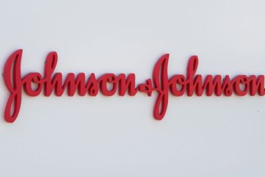 In this file photo taken on August 28, 2019 an entry sign to the Johnson & Johnson campus shows their logo in Irvine, California