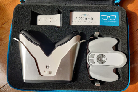 The EyeQue Vision Monitoring Kit comes bundled in a convenient case