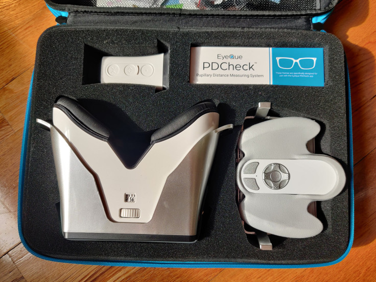 The EyeQue Vision Monitoring Kit comes bundled in a convenient case