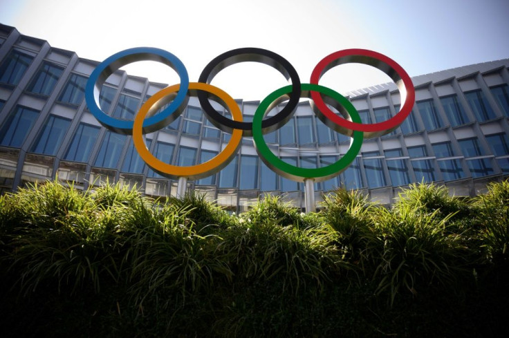 The Olympic Rings are seen outside the headquarters of the International Olympic Committee (IOC) in Lausanne, Switzerland