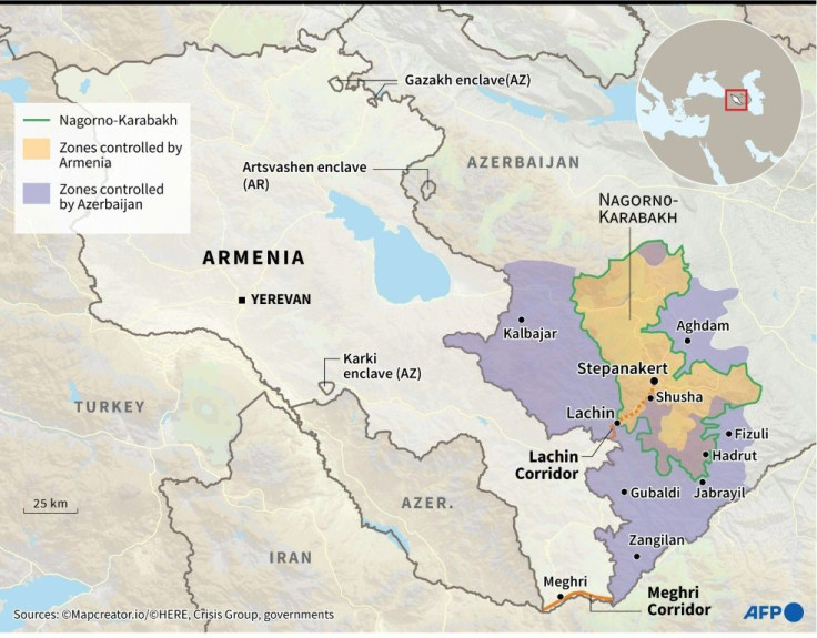 Map of Armenia and Nagorno-Karabakh