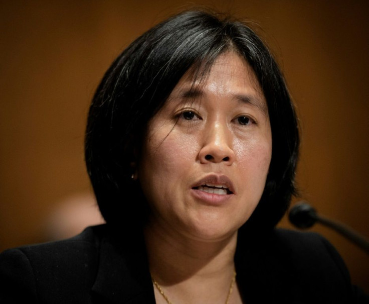 Katherine Tai, who is set to be the US Trade Representative, appears before the Senate Finance Committee during her nomination hearing