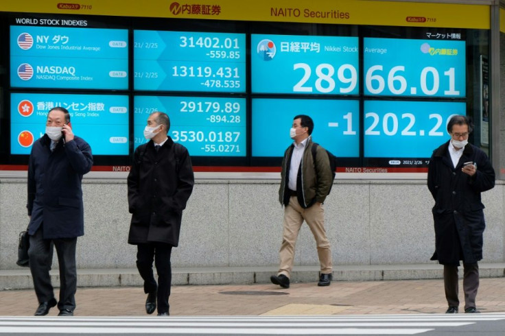 Falls of Wall Street pressed investors in Tokyo to hit the sell button from early in the trading day