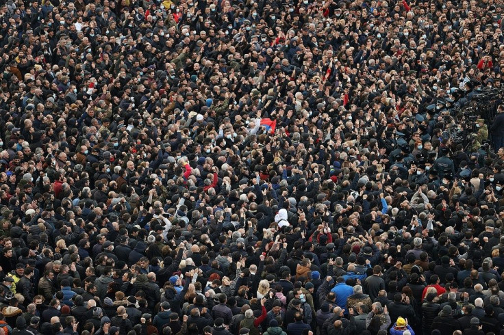 Pashinyan's supporters have also staged mass rallies