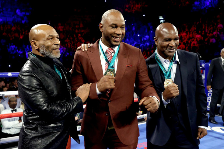 Former Heavyweight Champions Mike Tyson, Lennox Lewis and Evander Holyfield 