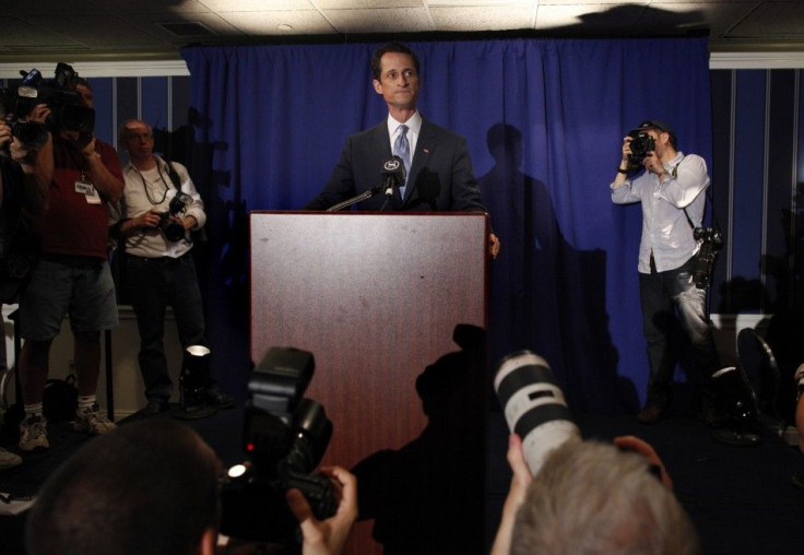 U.S. Congressman Anthony Weiner speaks to the media in New York