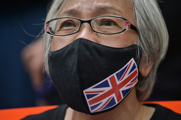 Alexandra Wong outside Hong Kong's West Kowloon court