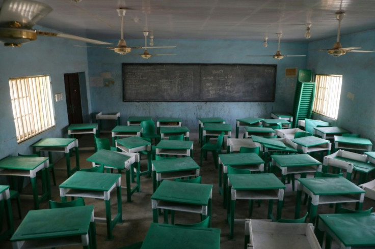 Empty: A deserted classroom at the Government Girls Secondary School in Jangebe