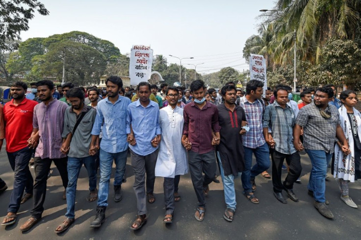 Students tried to march to the home ministry in Dhaka demanding action over what they called the "murder" of Mushtaq Ahmed