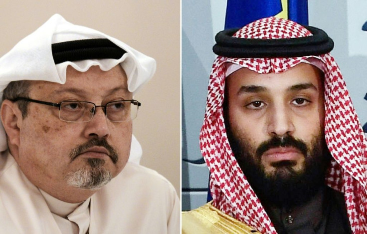 The US has declassified a report that publicly accuses Prince Mohammed, right, of approving the murder of Khashoggi, left