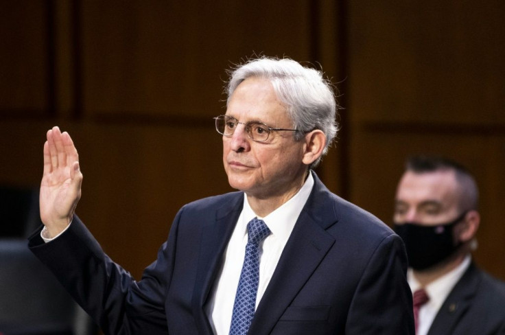 Judge Merrick Garland is sworn in before a Senate Judiciary Committee hearing on his nomination to be US attorney general
