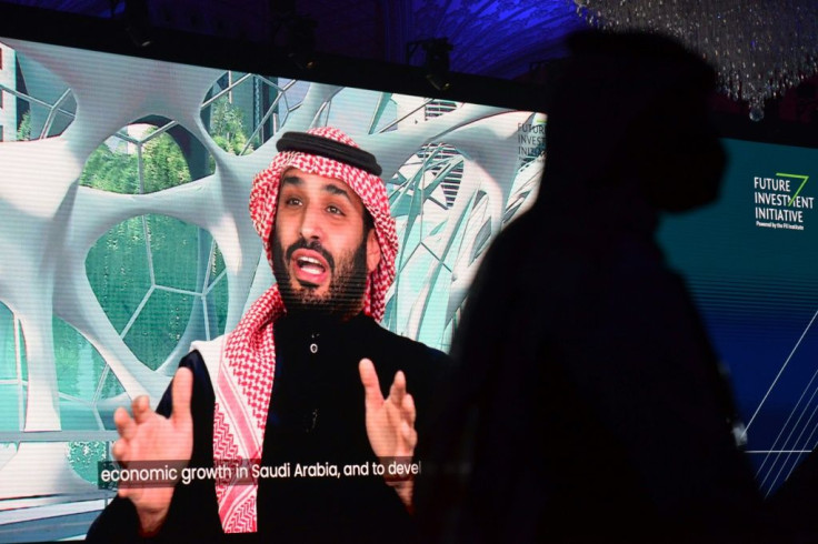 Saudi Crown Prince Mohammed bin Salman, seen speaking to the virtual Future Investment Initiative conference in January 2021, was named in a US intelligence report as approving the killing of journalist Jamal Khashoggi