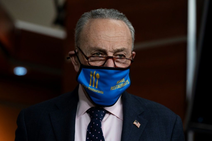 Senate Majority Leader Chuck Schumer, seen on February 25, 2021, says he expects "a hearty debate and some late nights" over the bill