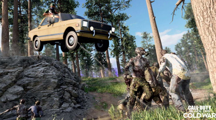 Promotional image for Call of Duty Black Ops Cold War Outbreak, featuring an open game map with drivable vehicles