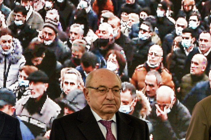 Armenian investigators said a criminal case had been opened after opposition leader Vazgen Manukyan (pictured December 2020) had urged supporters to join protests and called on the army to rebel