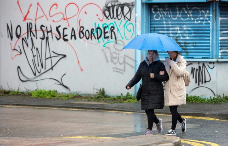 Graffiti in a loyalist area of south Belfast, Northern Ireland. The difficult Brexit transition has led pro-UK unionists to warn of tensions within their communities