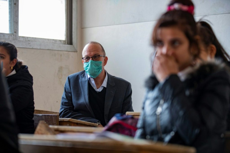 UNICEF's Ted Chaiban visits a school made of 12 prefabricated classrooms in northeastern Syria
