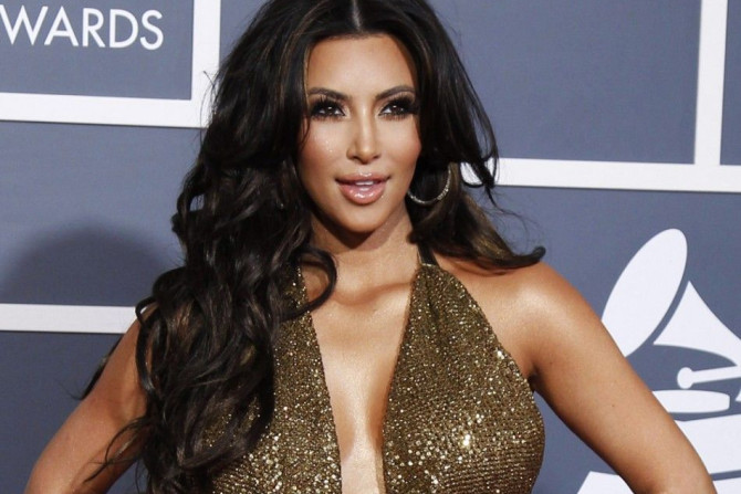 Kim Kardashian arrives at the 53rd annual Grammy Awards in Los Angeles