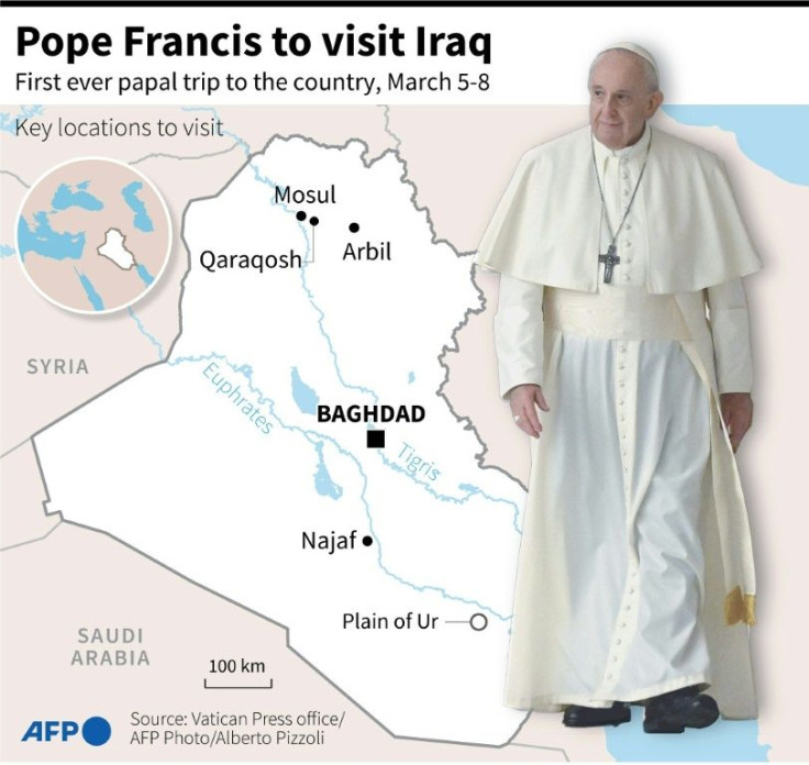 The key locations in Iraq that Pope Francis is planning to visit
