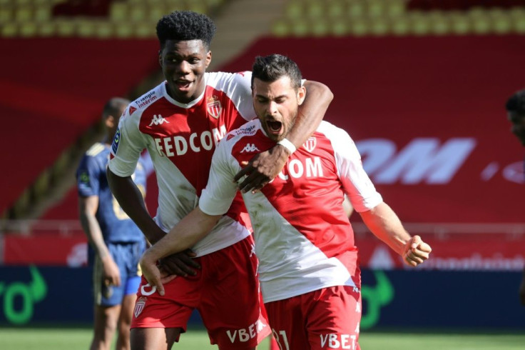 Kevin Volland (R) has scored 13 goals in Ligue 1 for Monaco this season