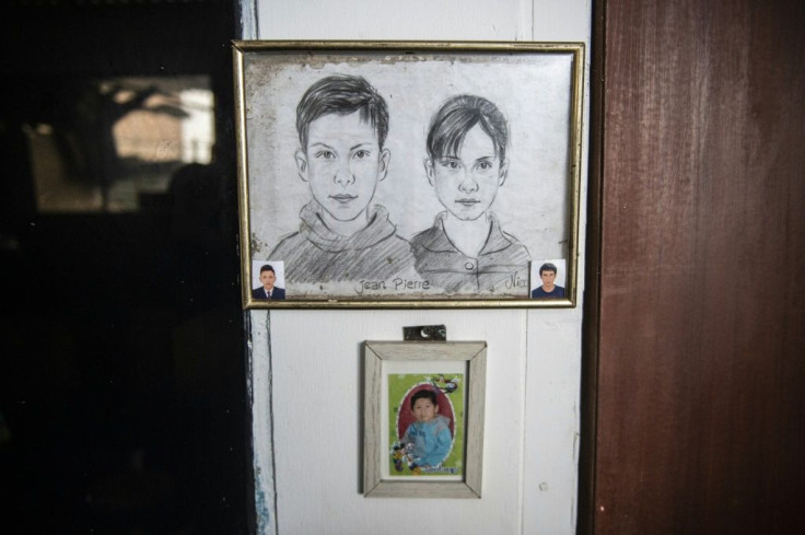 Nancy Sanchez's son and daughter, Jean Pierre and Nicole, are pictured in a drawing at her home