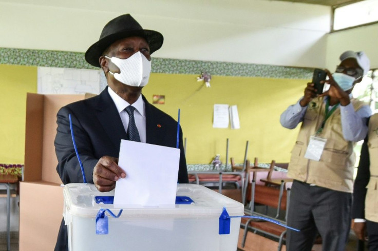 Ivorian President Alassane Ouattara voted in Abidjan