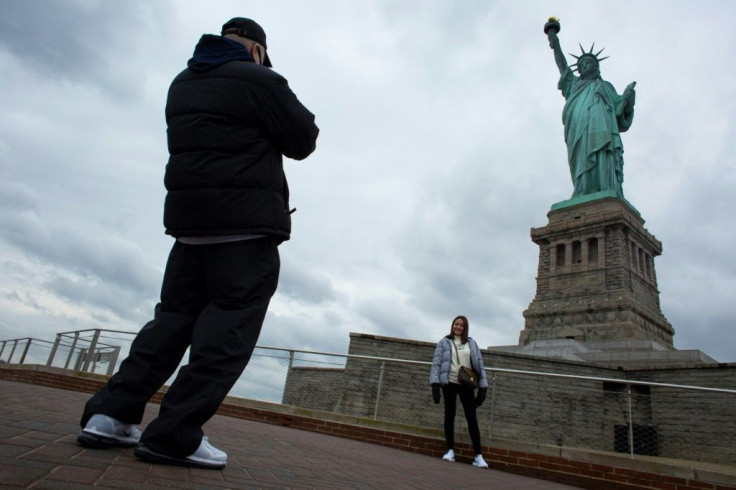 Visitors at the Statue of Liberty
