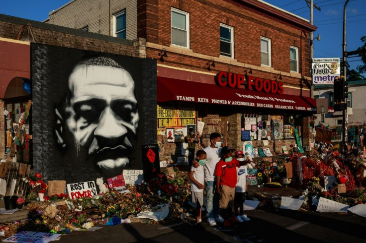 A mural of George Floyd near the site where he died in in Minneapolis, Minnesota