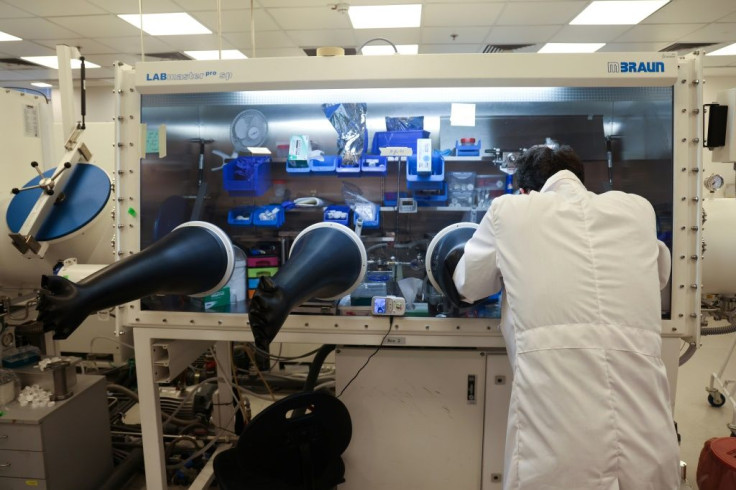 A chemist works at StoreDot's headquarters in the Israeli coastal city of Herziliya