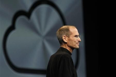 Apple Inc CEO Steve Jobs takes the stage to discuss the iCloud service