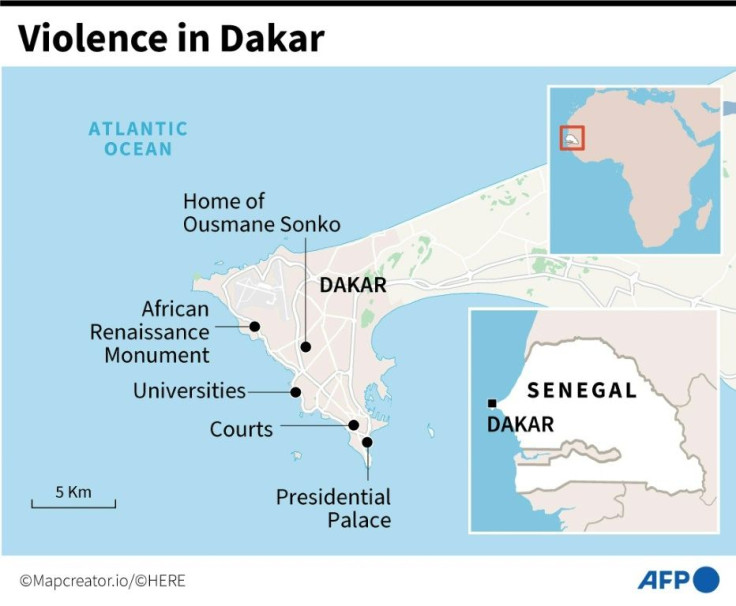 Map of Senegal and the capital Dakar