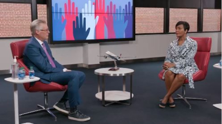 Ed Bastian with Atlanta Mayor Keisha Lance Bottoms during virtual Town Hall (1)